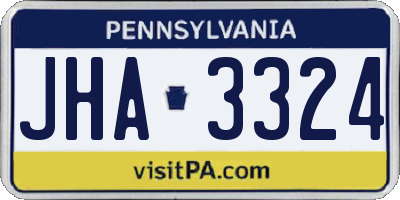 PA license plate JHA3324