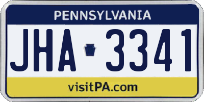 PA license plate JHA3341