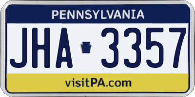 PA license plate JHA3357