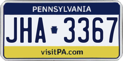 PA license plate JHA3367