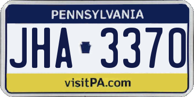 PA license plate JHA3370