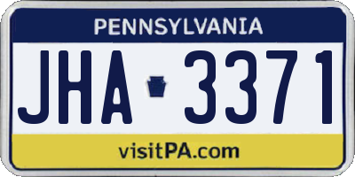 PA license plate JHA3371