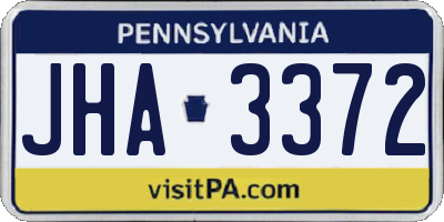 PA license plate JHA3372