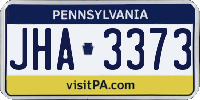 PA license plate JHA3373
