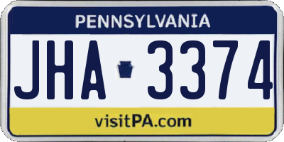 PA license plate JHA3374