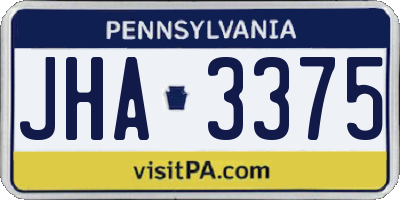 PA license plate JHA3375