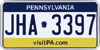 PA license plate JHA3397