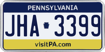 PA license plate JHA3399