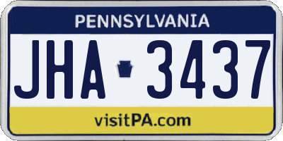 PA license plate JHA3437