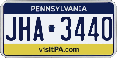 PA license plate JHA3440