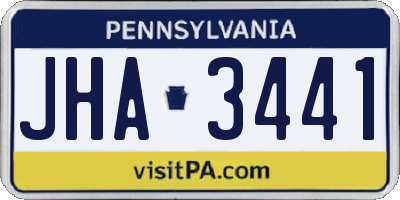 PA license plate JHA3441