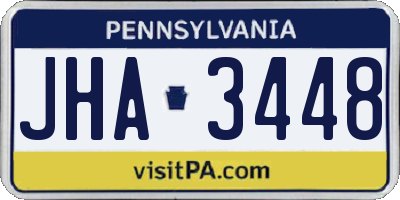 PA license plate JHA3448