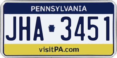 PA license plate JHA3451