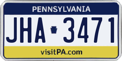 PA license plate JHA3471