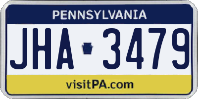 PA license plate JHA3479