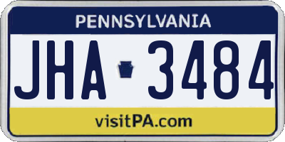 PA license plate JHA3484
