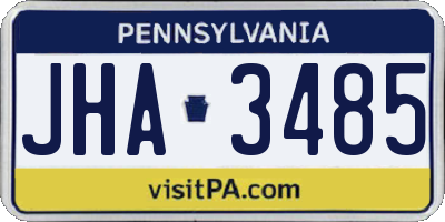 PA license plate JHA3485