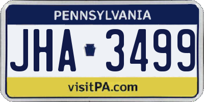PA license plate JHA3499