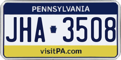 PA license plate JHA3508