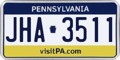 PA license plate JHA3511