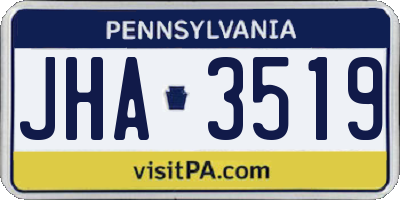 PA license plate JHA3519