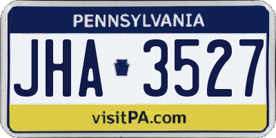 PA license plate JHA3527