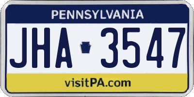 PA license plate JHA3547