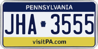 PA license plate JHA3555