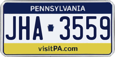 PA license plate JHA3559