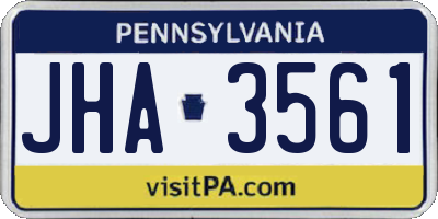 PA license plate JHA3561