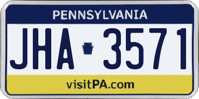 PA license plate JHA3571