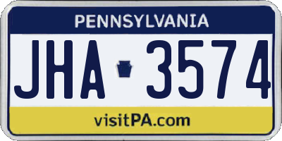 PA license plate JHA3574