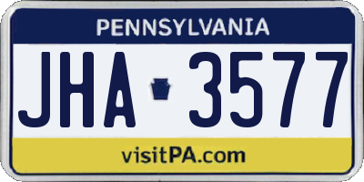 PA license plate JHA3577