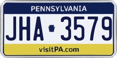 PA license plate JHA3579