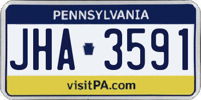 PA license plate JHA3591