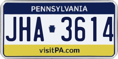 PA license plate JHA3614