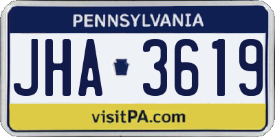 PA license plate JHA3619