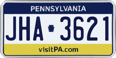 PA license plate JHA3621