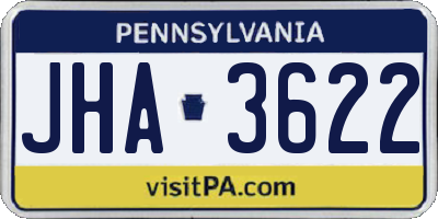 PA license plate JHA3622