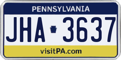 PA license plate JHA3637