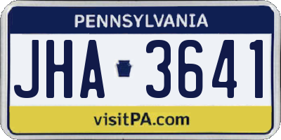 PA license plate JHA3641