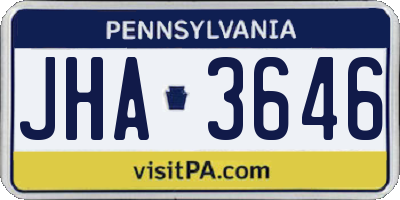 PA license plate JHA3646