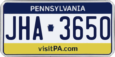 PA license plate JHA3650