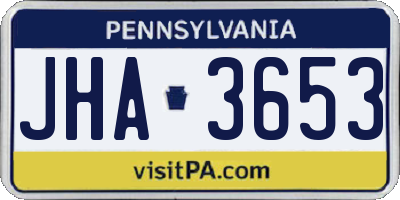 PA license plate JHA3653