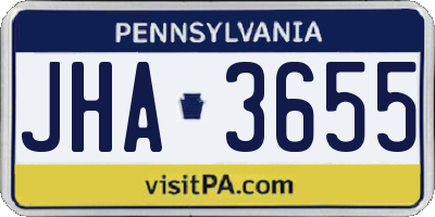 PA license plate JHA3655
