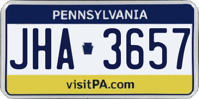 PA license plate JHA3657
