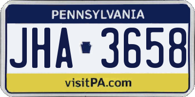 PA license plate JHA3658