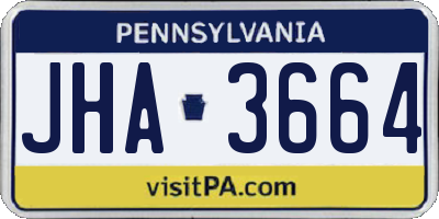 PA license plate JHA3664