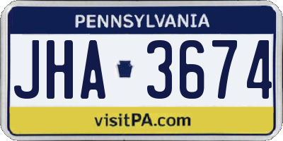 PA license plate JHA3674