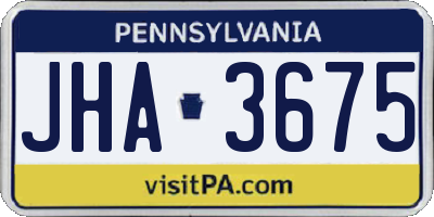 PA license plate JHA3675